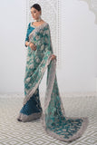 ZAINAB CHOTTANI | FORMALS | TEAL TULIP SAREE US-ZC-01