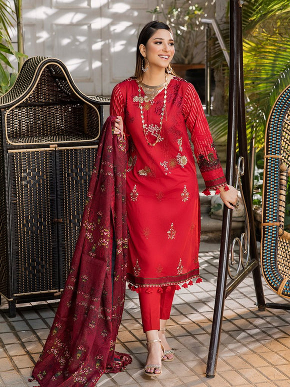 Barn red- Estella Lawn collection By Salitex US-SEL-09