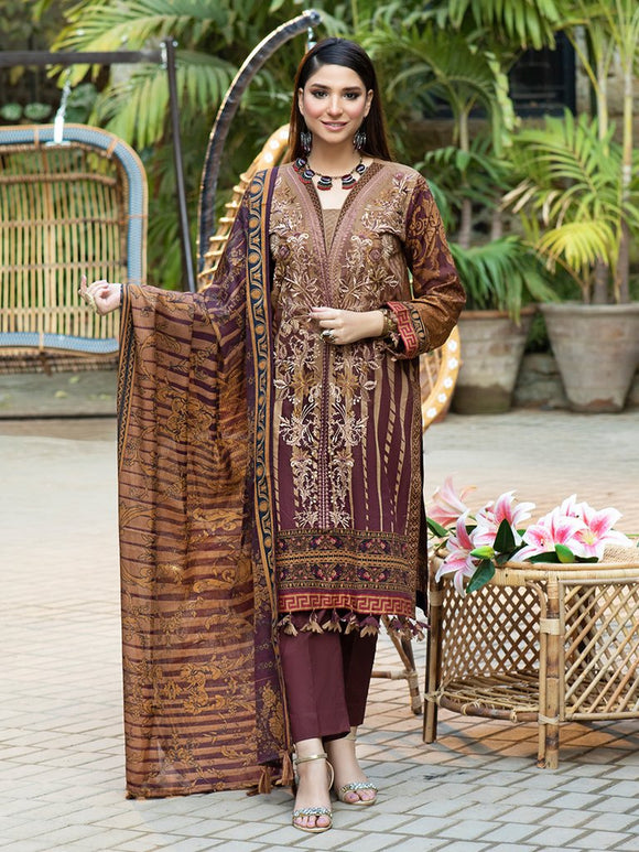 Dark rosewood- Estella Lawn collection By Salitex US-SEL-08